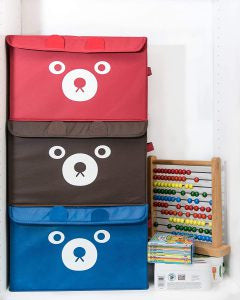 Panda Folding Storage Bin for Kids – Cute Toy Organizer Box with Lid | Space-Saving Wardrobe & Nursery Storage Basket (Random Color)